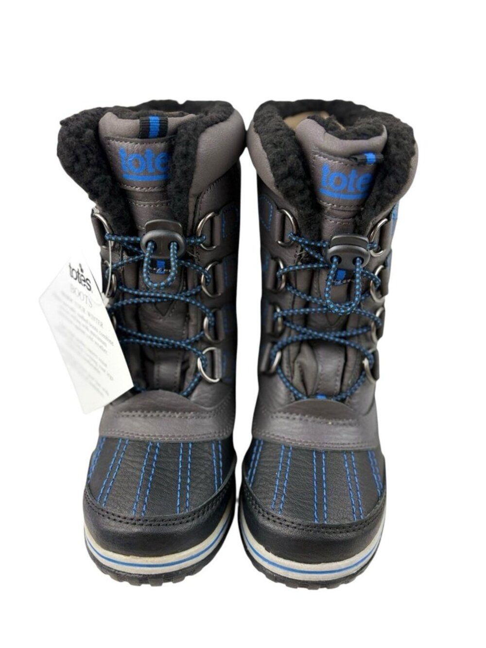 New Totes Kids Snow Boots Unisex Size 1 Waterproof Insulated Winter Lace Up